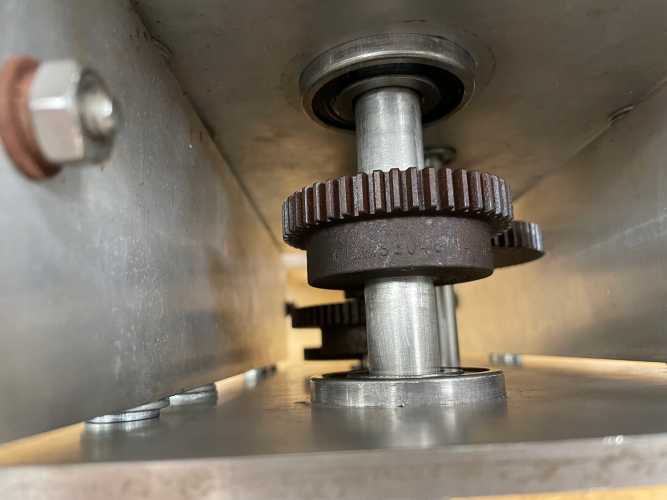 Another top-down view of the gear train